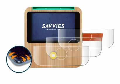 Image of the device tigerbox Touch Plus with a wide variety of screen protectors.
