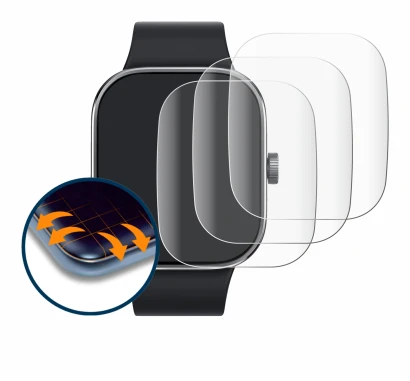 Image of the device Xiaomi Redmi Watch 4 with a wide variety of screen protectors.