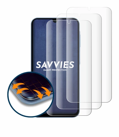 Image of the device Samsung Galaxy A15 with a wide variety of screen protectors.