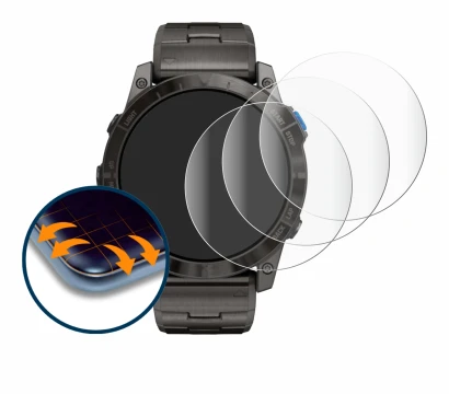 Image of the device Garmin D2 Mach 1 Pro with a wide variety of screen protectors.