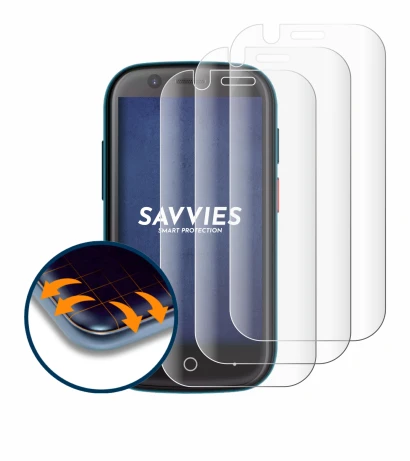 Image of the device Unihertz Jelly 2E with a wide variety of screen protectors.