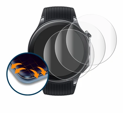 Image of the device OnePlus Watch 2 with a wide variety of screen protectors.