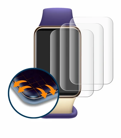 Image of the device Honor Band 9 with a wide variety of screen protectors.