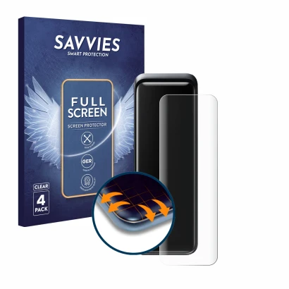 Front side of a product packaging with the brand logo Savvies. Next to it is the device Anker Prime 27650 shown with the corre