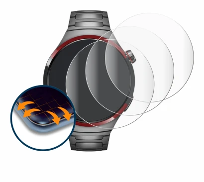 Image of the device Huawei Watch 4 Pro Space Edition with a wide variety of screen protectors.