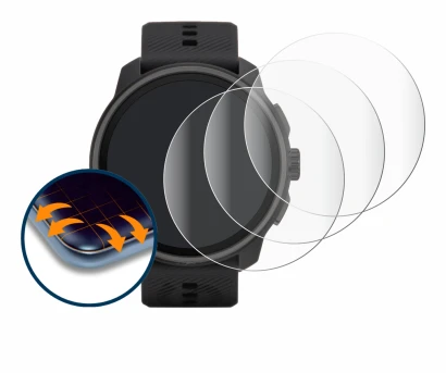 Image of the device Suunto Race S with a wide variety of screen protectors.