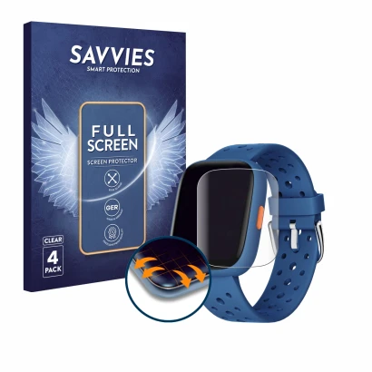 Front side of a product packaging with the brand logo Savvies. Next to it is the device Biggerfive BW02 shown with the corresp