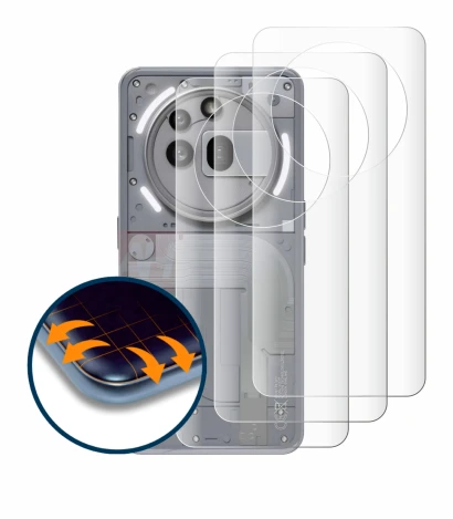 Image of the device Nothing Phone (3a) Pro (Back) with a wide variety of screen protectors.