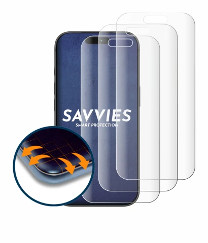 Image of the device Apple iPhone 17 Pro with a wide variety of screen protectors.