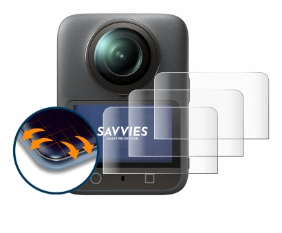 Image of the device DJI Osmo 360 with a wide variety of screen protectors.