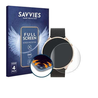 Front side of a product packaging with the brand logo Savvies. Next to it is the device Miecgth S51 1.39" shown with the corre