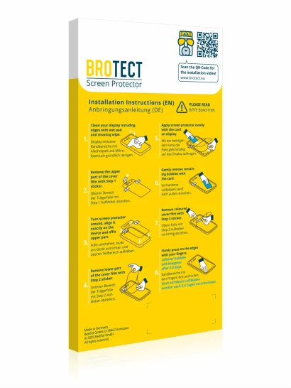 Back side of a product packaging with the brand logo BROTECT