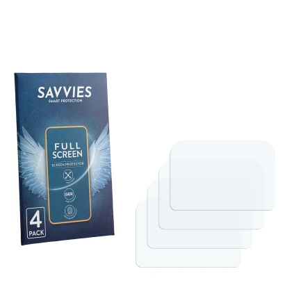 Front side of a product packaging with the brand logo Savvies. Next to it is the corresponding screen protector.