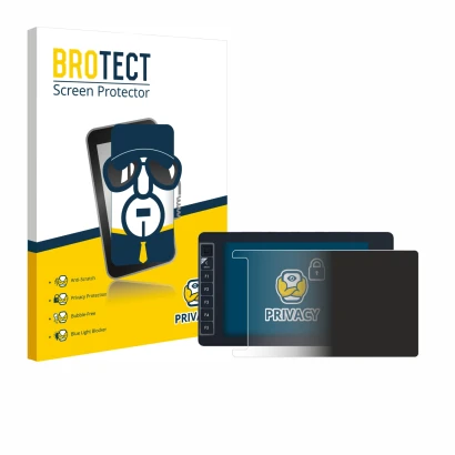 Front side of a product packaging with the brand logo BROTECT. Next to it is the device SmallHD 703 Bolt Wireless Monitor show