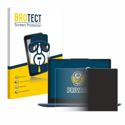 Front side of a product packaging with the brand logo BROTECT. Next to it is the device Lenovo IdeaPad Flex 3 Chrome 12IAN8 sh