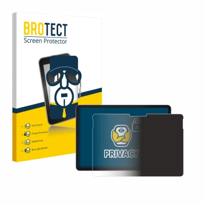 Front side of a product packaging with the brand logo BROTECT. Next to it is the device Microsoft Surface Pro 12 shown with th