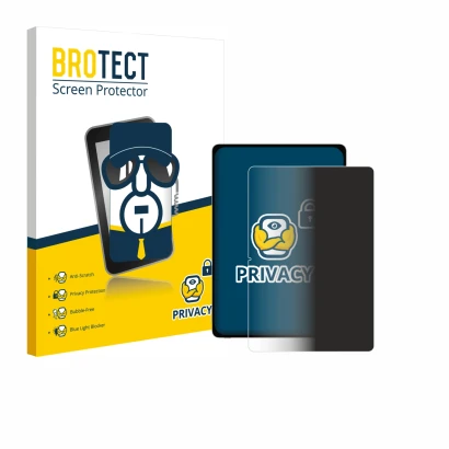 Front side of a product packaging with the brand logo BROTECT. Next to it is the device Honor Magicpad 3 (portrait) shown with