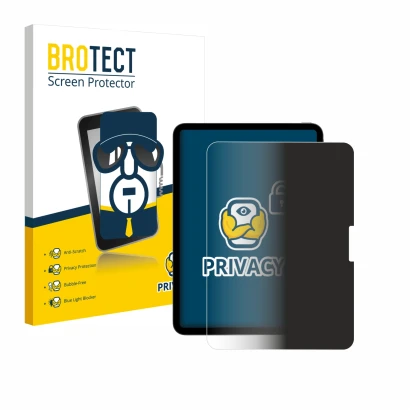 Front side of a product packaging with the brand logo BROTECT. Next to it is the device Apple iPad Pro 11" 2025 shown with the