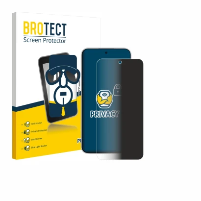 Front side of a product packaging with the brand logo BROTECT. Next to it is the device Xiaomi Redmi Note 15 Pro 4G shown with