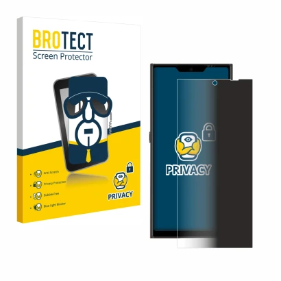 Front side of a product packaging with the brand logo BROTECT. Next to it is the device Jolla Phone shown with the correspondi