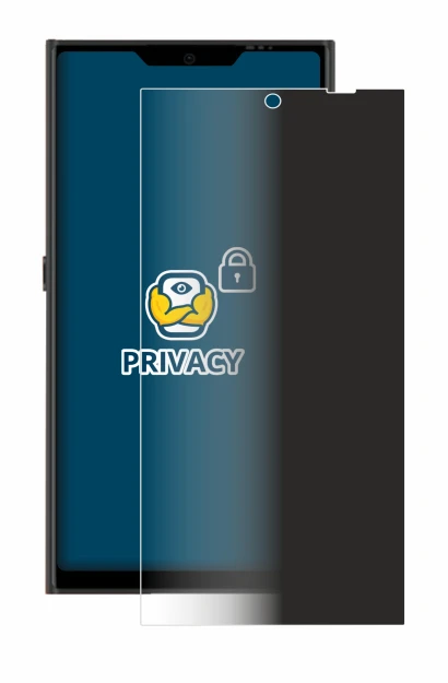 Image of the device Jolla Phone with a wide variety of screen protectors.