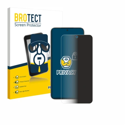 Front side of a product packaging with the brand logo BROTECT. Next to it is the device Honor X70 shown with the corresponding