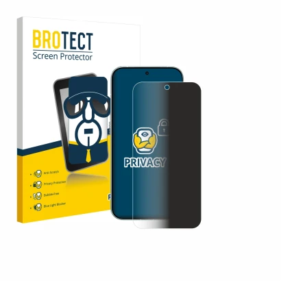 Front side of a product packaging with the brand logo BROTECT. Next to it is the device Xiaomi Redmi Turbo 5 shown with the co