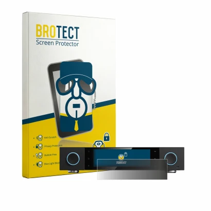 Front side of a product packaging with the brand logo BROTECT. Next to it is the device FiiO S15 shown with the corresponding 