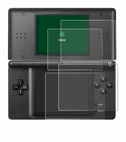 Image of the device Nintendo DS LITE with a wide variety of screen protectors.
