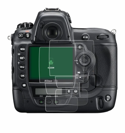 Image of the device Nikon D3S with a wide variety of screen protectors.