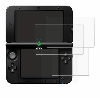 Image of the device Nintendo 3DS XL SPM7800 with a wide variety of screen protectors.