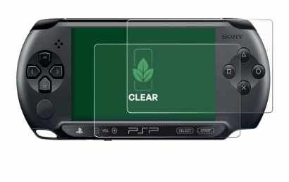 Image of the device Sony PSP 1004 with a wide variety of screen protectors.