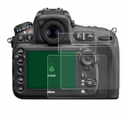 Image of the device Nikon D810 with a wide variety of screen protectors.