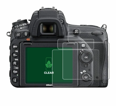 Image of the device Nikon D750 with a wide variety of screen protectors.
