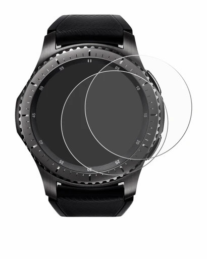 Image of the device Samsung Gear S3 Frontier with a wide variety of screen protectors.