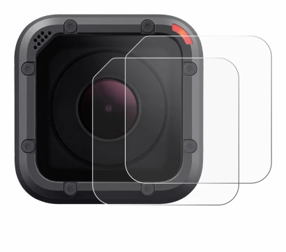 Image of the device GoPro Hero 5 Session Lens (housing) with a wide variety of screen protectors.