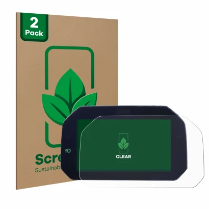 Front side of a product packaging with the brand logo ScreenLeaf. Next to it is the device BMW R 1200 GS 2017-2018 Connectivit