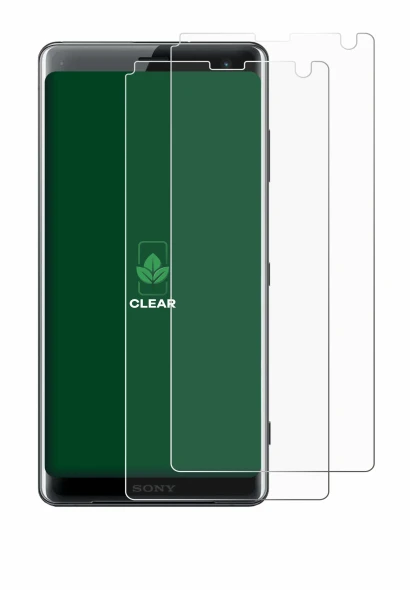 Image of the device Sony Xperia XZ3 with a wide variety of screen protectors.