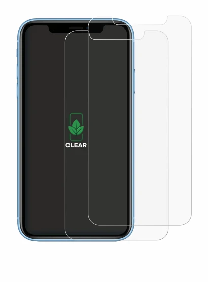 Image of the device Apple iPhone XR with a wide variety of screen protectors.