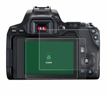Image of the device Canon EOS 250D with a wide variety of screen protectors.