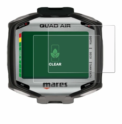 Image of the device Mares Quad Air with a wide variety of screen protectors.