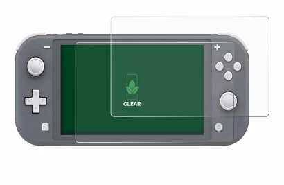 Image of the device Nintendo Switch Lite with a wide variety of screen protectors.