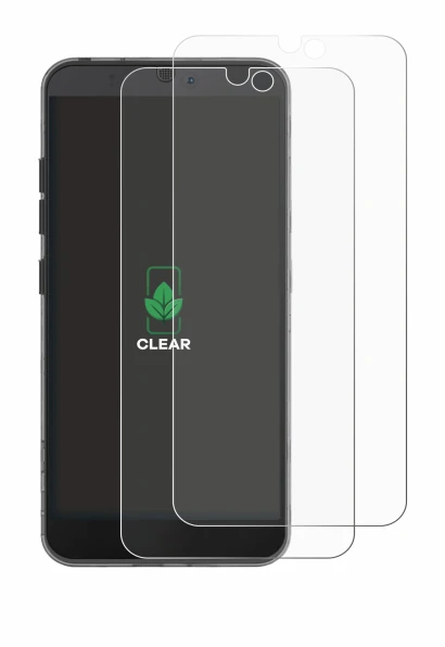 Image of the device Fairphone 3 with a wide variety of screen protectors.