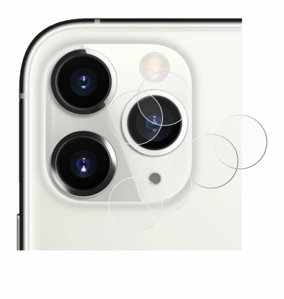 Image of the device Apple iPhone 11 Pro (ONLY Camera Lens) with a wide variety of screen protectors.