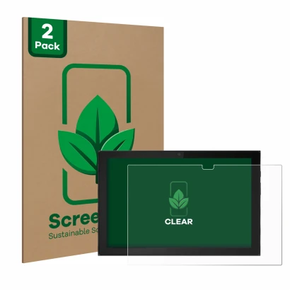 Front side of a product packaging with the brand logo ScreenLeaf. Next to it is the device Lenovo IdeaPad Duet 3i (Landscape) 