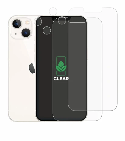 Image of the device Apple iPhone 13 (Front+Camera) with a wide variety of screen protectors.