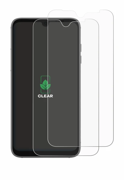 Image of the device Fairphone 4 with a wide variety of screen protectors.