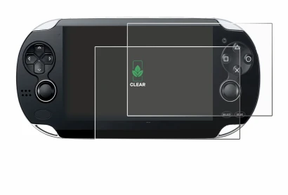 Image of the device Sony Playstation PS Vita with a wide variety of screen protectors.