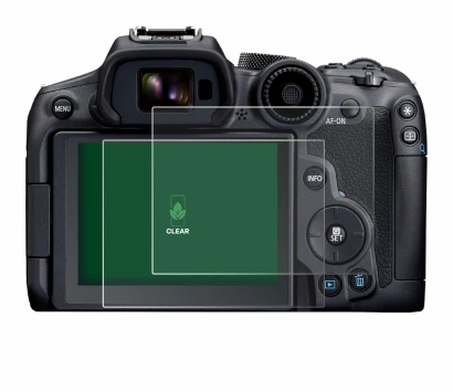 Image of the device Canon EOS R7 with a wide variety of screen protectors.