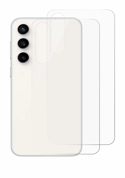 Image of the device Samsung Galaxy S23 FE (Back) with a wide variety of screen protectors.